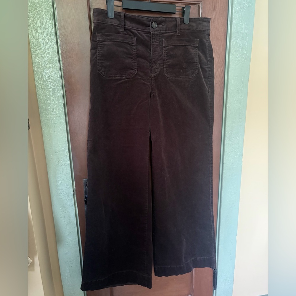 BROWN CORDUROY WIDE LEG PANTS FROM LOFT